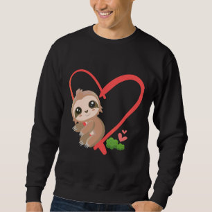 Niedlich Baby Sloth Valentinstag Sloth Sweatshirt