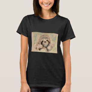 Niedlich Baby Sloth Watercolor Südamerika Wildlife T-Shirt