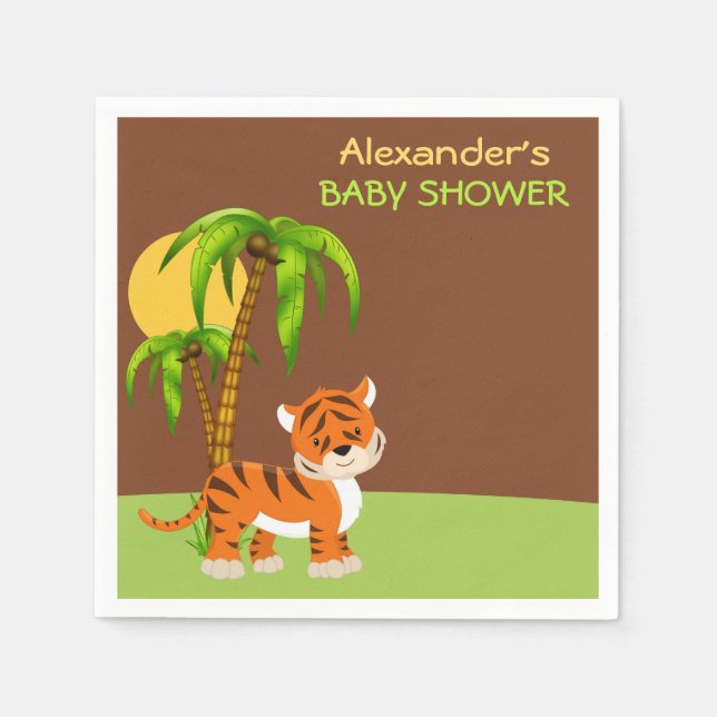 Niedlich Baby Tiger Baby Duschpapier Napkins Serviette (Vorderseite)