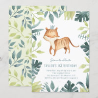 Niedlich Baby Tiger Prinz Tropischer Jungle Geburt