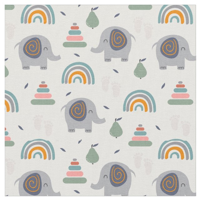 Niedlich Baby Toy Pattern Stoff (Nahaufnahme)