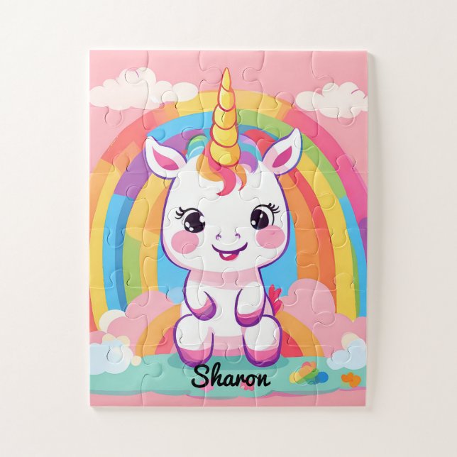 Niedlich Baby Unicorn Rainbow (Vertikal)