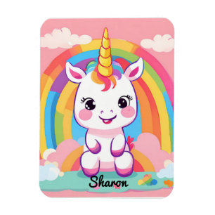 Niedlich Baby Unicorn Rainbow Magnet