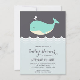 Niedlich Baby Whale Boy Kinderdusche Einladungen