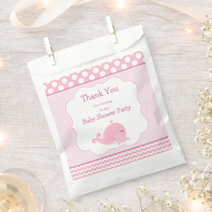 Niedlich Baby Whale Pink Girl Baby Dusche Party Geschenktütchen