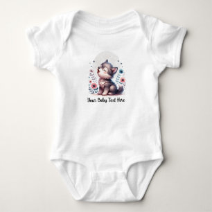 Niedlich Baby Wolf Howling Strampler