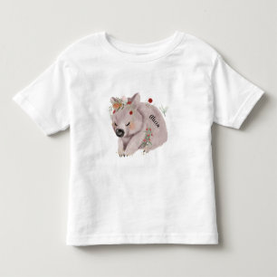 Niedlich Baby Wombat Gold Speckle Individuelle Nam Kleinkind T-shirt