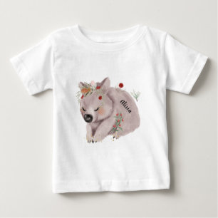 Niedlich Baby Wombat Gold Speckle Individuelle Nam T-shirt