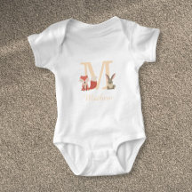 Niedlich Baby Woodland Rabbit Fox Monogram
