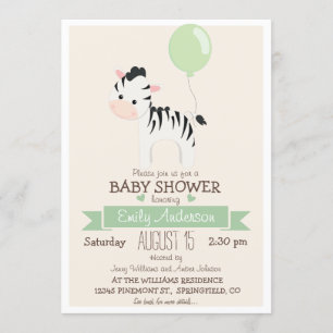 Niedlich Baby Zebra, Jungle Zoo Animal Baby Dusche Einladung