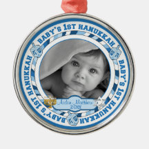 Niedlich Baby's 1. Hanukkah Dreidels Foto Name