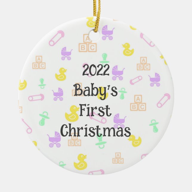 Niedlich Baby's First Christmas Ornament (Vorne)