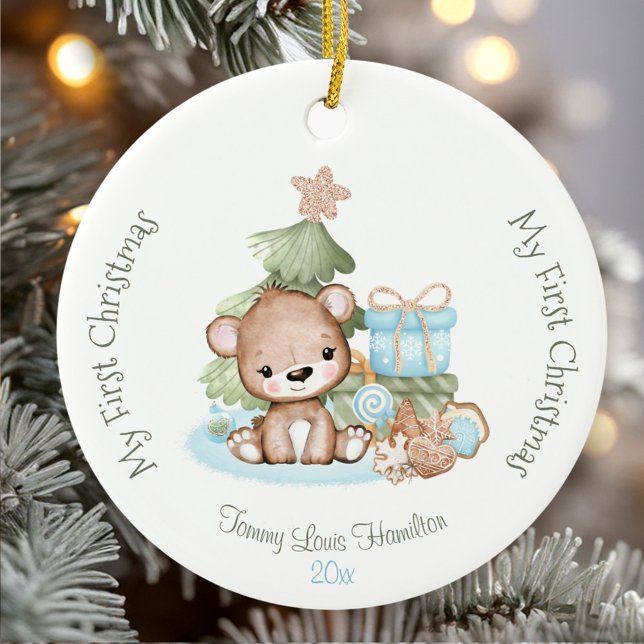 Niedlich Baby's First Christmas Ornament Keramik (Cute Baby's First Christmas Ornament Ceramic)