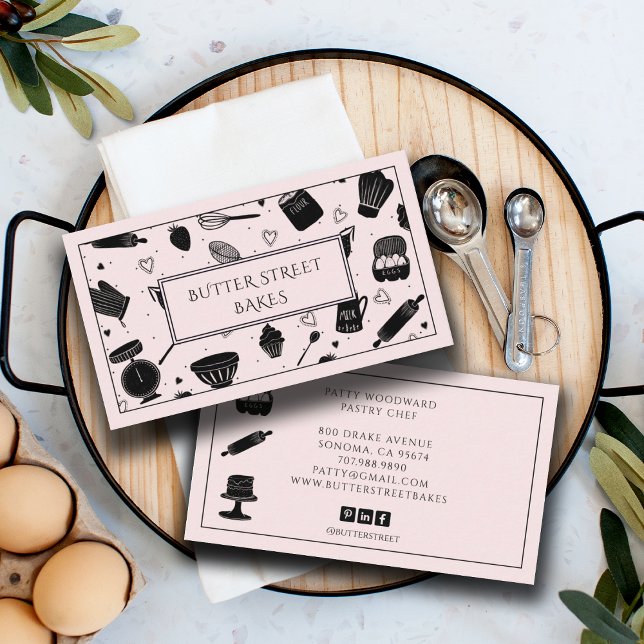 Niedlich Baker Konditorei Koch Backutensien Pink S Visitenkarte (Von Creator hochgeladen)