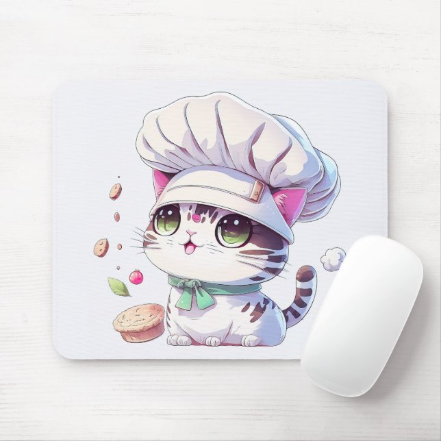Niedlich Baker Konditorei Koch Katzenkätzchen mit  Mousepad (Mit Mouse)