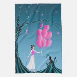 Niedlich Ballerina & Cat Night Sky Teatro Geschirrtuch