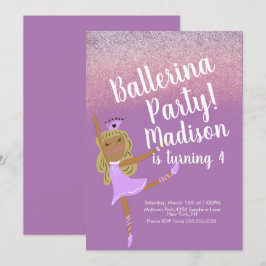 Niedlich Ballerina Party Doodle Einladung