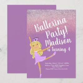 Niedlich Ballerina Party Doodle Einladung