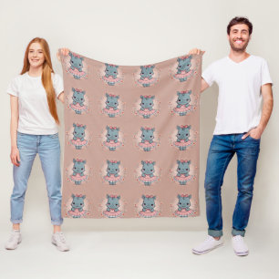 Niedlich Ballerina Rhinoceros Muster Fleecedecke