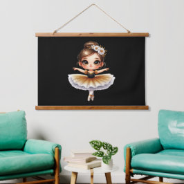 Niedlich Ballerina Wandteppich Mit Holzrahmen