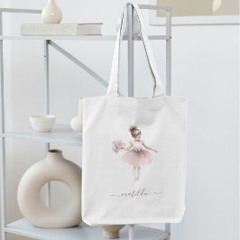 Niedlich Ballerina Whimsical Girlie Name Tragetasche