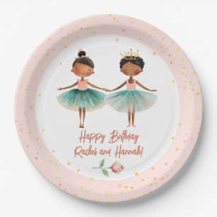 Niedlich Ballerinas Ballett Rosa Doppelgeburt Pappteller