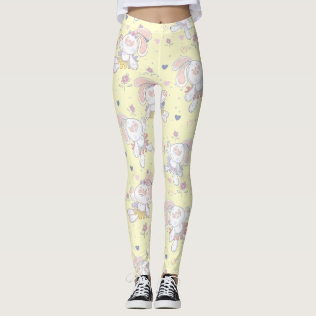 Niedlich Ballerinas Bunnies Leggings (Vorderseite)
