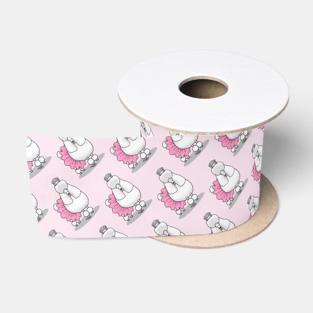 Niedlich Ballet Ballerina Princess Poodle Dog (wei Satinband (Spule)