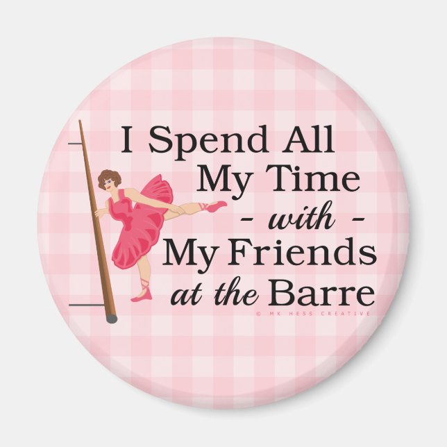 Niedlich Ballet Barre Funny Ballerina Dancer Gingh Magnet (Vorne)