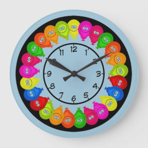 Niedlich Balloon Muster Kids Wall Clock Große Wanduhr