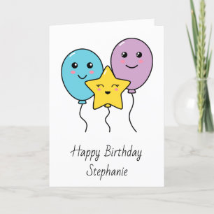 Niedlich Balloons Personalisiert Happy Birthday Ca Karte