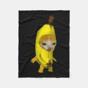 Niedlich Banana Cat Happy Bananacat Meme Kitty Cat Fleecedecke