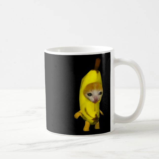 Niedlich Banana Cat Happy Bananacat Meme Kitty Cat Kaffeetasse (Rechts)
