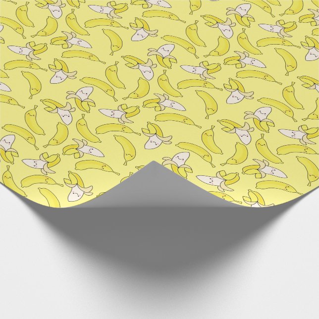 Niedlich Banana Kindergeburtstag Kawaii Geschenkpapier (Ecke)