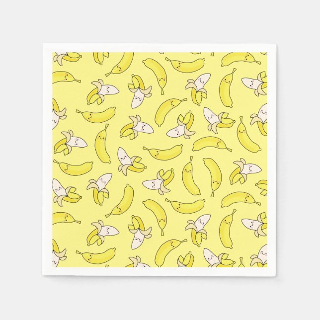 Niedlich Banana Kindergeburtstag Kawaii Serviette (Vorderseite)