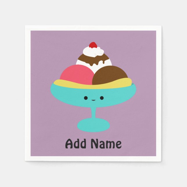 Niedlich Banana Split Serviette (Vorderseite)