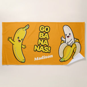 Niedlich Bananas individuelle Name Strandtuch