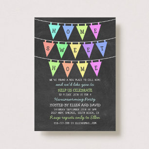 Niedlich Banners Zuhause Sweet Zuhause Housewarmin Einladung