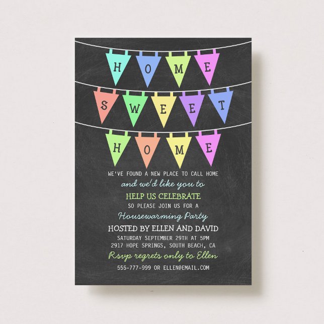 Niedlich Banners Zuhause Sweet Zuhause Housewarmin Einladung (Von Creator hochgeladen)