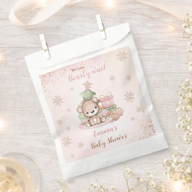 Niedlich Bär Christmas Girl Baby Showtasche Geschenktütchen (Ausgeschnitten)