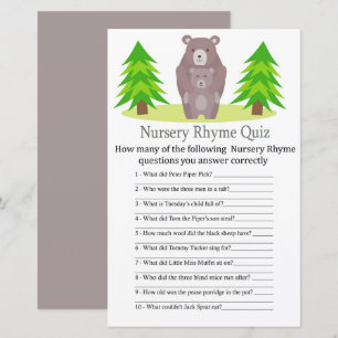 Niedlich Bären Kinderzimmer Rhyme Quiz Babydusche