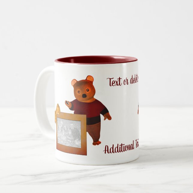 Niedlich Bären Personalisiertes Foto Zwei-Tonen-Ka Zweifarbige Tasse (Vorderseite Links)