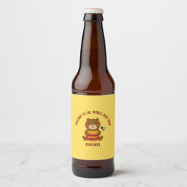Niedlich Bärenmädchen Kinderdusche Bierflaschenetikett