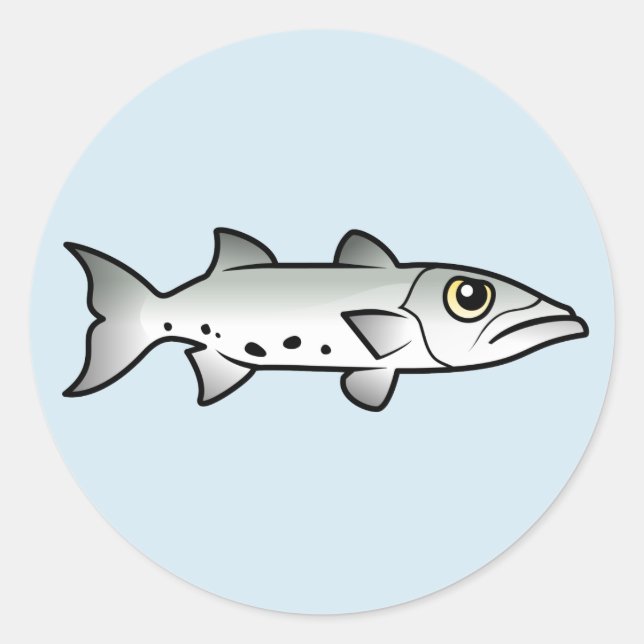 Niedlich Barracuda Runder Aufkleber (Vorderseite)