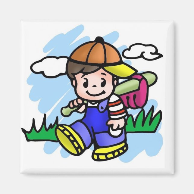 Niedlich Baseball Kid Magnet (Vorne)