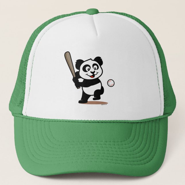 Niedlich Baseball Panda Truckerkappe (Vorderseite)