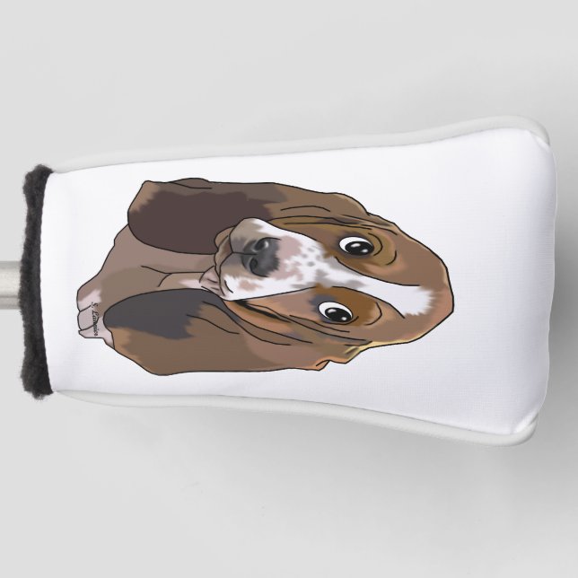 Niedlich-Basset-Welpe Golf Headcover (Vorderseite)