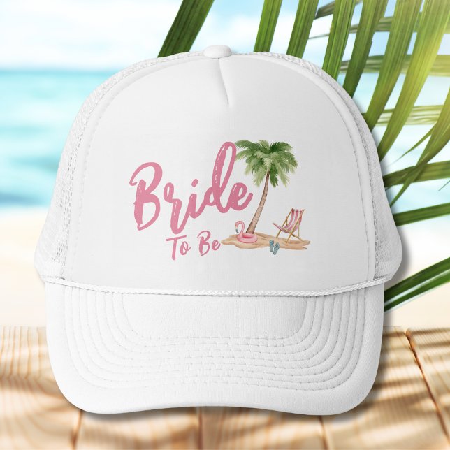 Niedlich Beach Bachelorette Bridge soll Truckerkappe (Cute Beach Bride Trucker Hat)