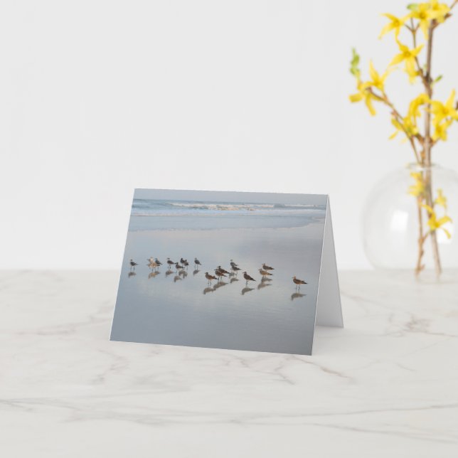 Niedlich Beach Bird Küstenfotografie Karte (Gelbe Blume)