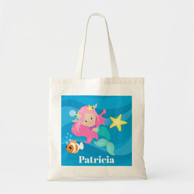 Niedlich Beach mermaid Tasche hinzufügen (Vorne)